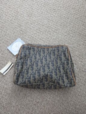 Christian Dior Monogram Toiletry Bag in Brown and Tan